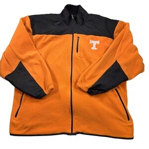Tennessee Volunteers Jacket Mens XXL Orange Black Fleece Full Zip Genuine Stuff